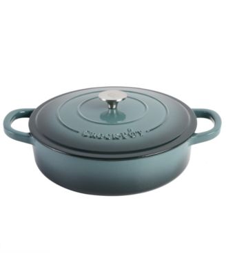 Artisan 5 Quart Cast Iron Braiser Everyday Pan With Borasilicate Lid - Red