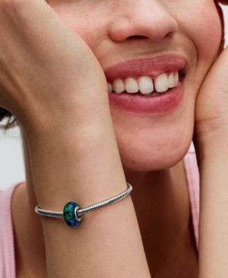 Sterling Silver Opalescent Green Charm