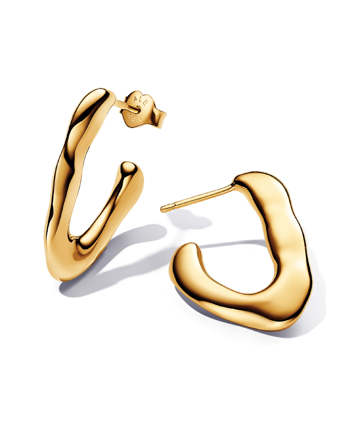14k gold-plated V-shaped Open Hoop Earrings