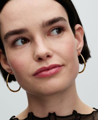 14k gold-plated Shaped Open 42 mm Hoop Earrings