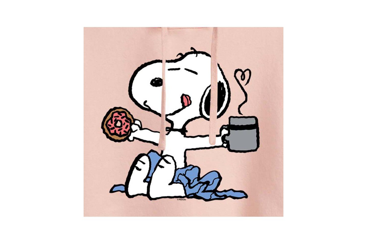 Женское худи Hybrid Apparel Trendy Juniors Peanuts Snoopy Graphic Cropped, цвет: Пудровый — фото 2