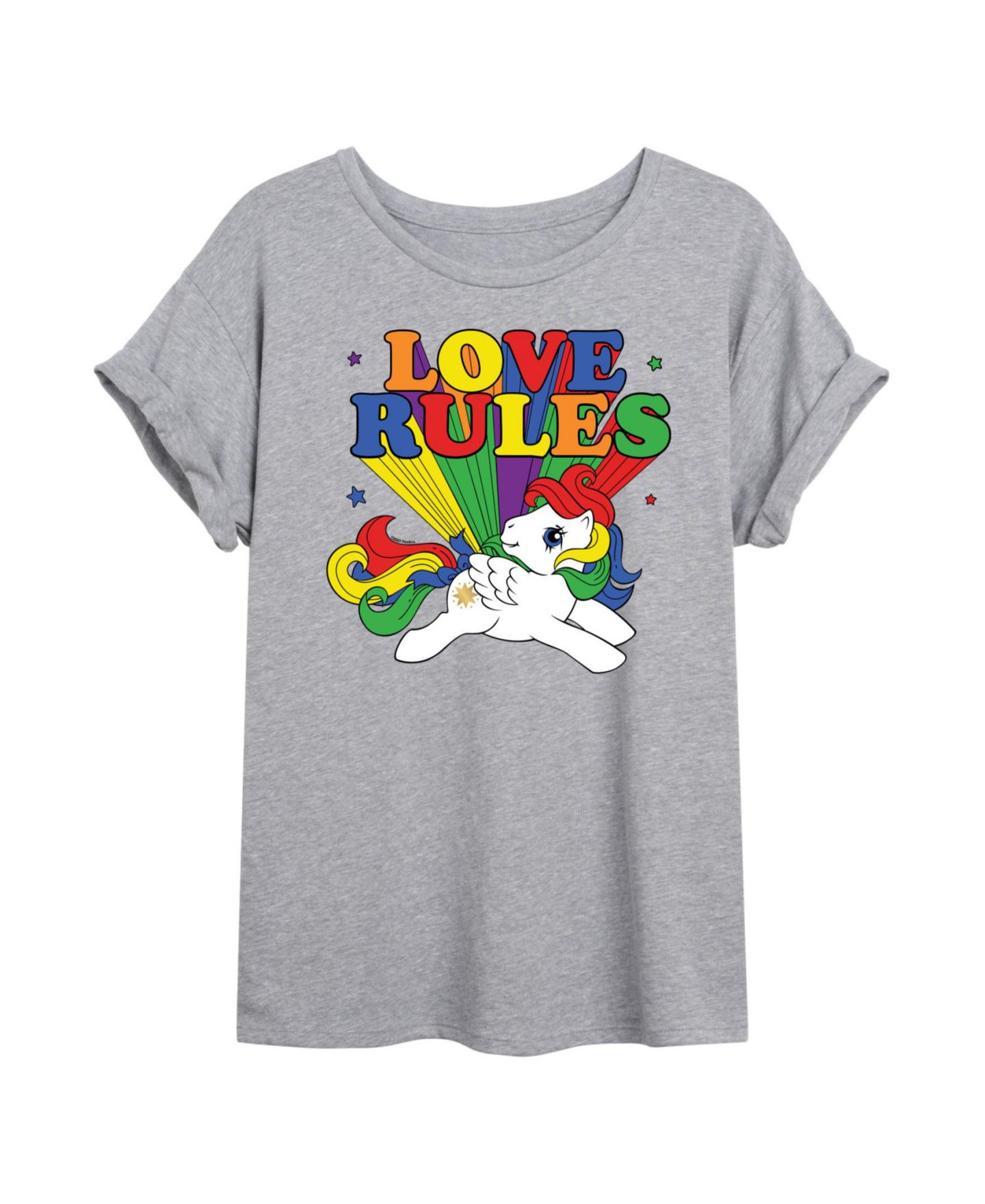 Женская футболка Hybrid Apparel Trendy Juniors MLP Love Graphic Oversized, цвет: Меланжевый серый — фото 1