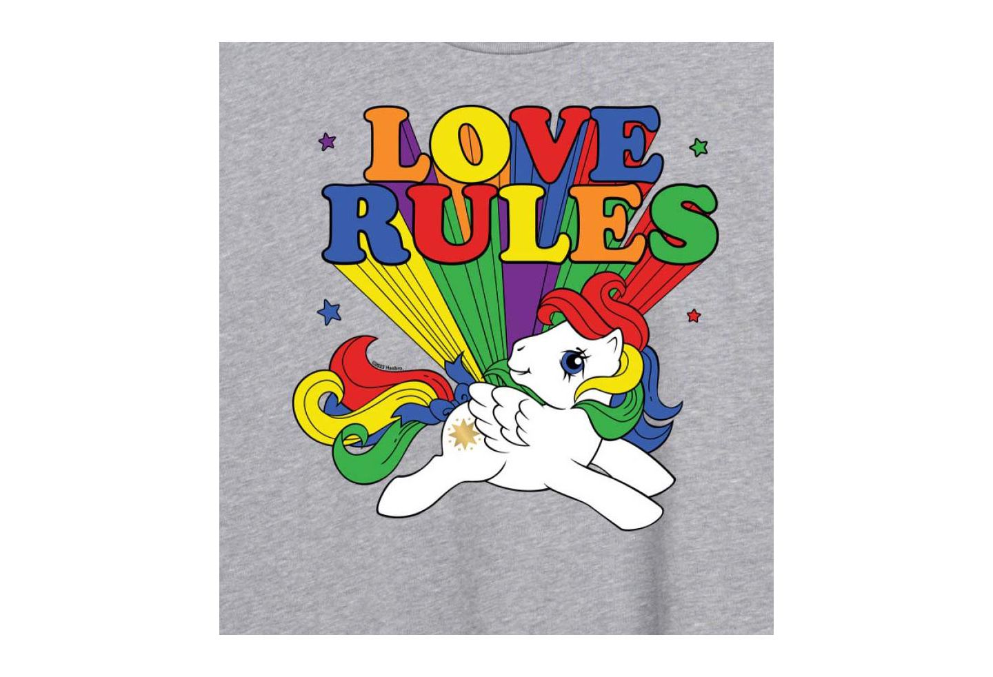 Женская футболка Hybrid Apparel Trendy Juniors MLP Love Graphic Oversized, цвет: Меланжевый серый — фото 3