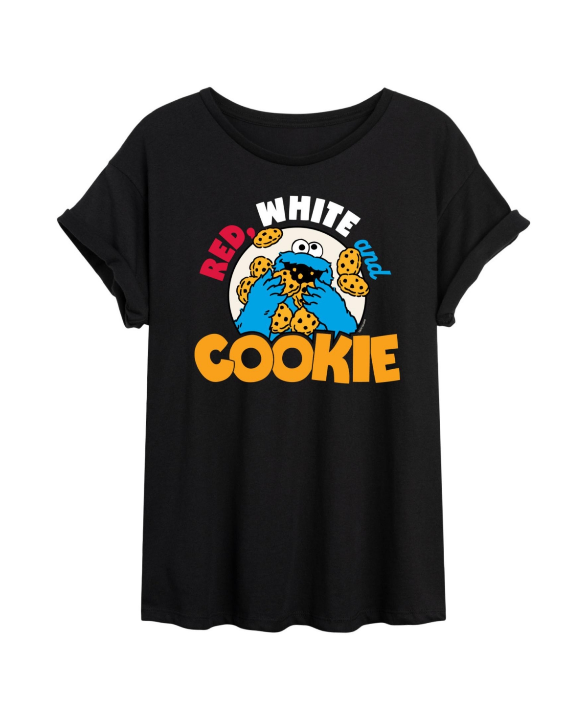 Trendy Juniors Sesame Street Graphic Oversized Tee - Black