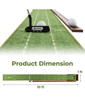 Putting Green Practice Golf Putting Mat with Auto Ball Return and 2 Hole Sizes