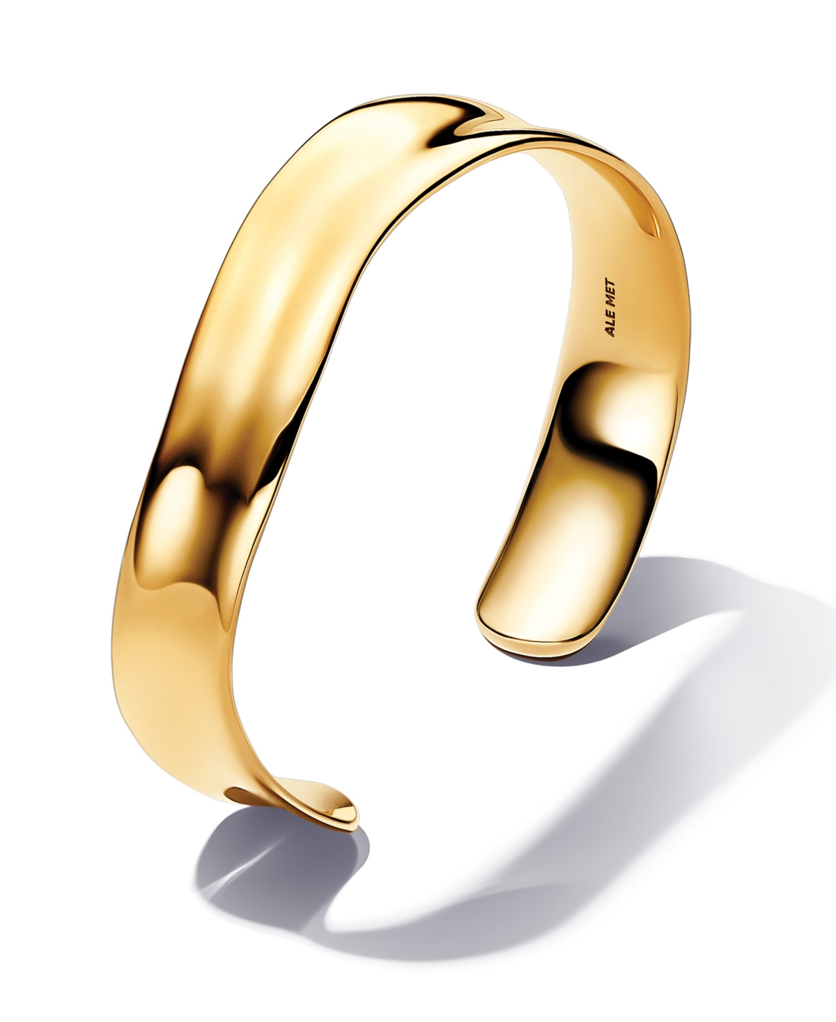 Pandora In 14k Gold-plated Shaped Broad Open Bangle
