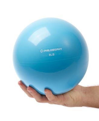 Toning Ball, 8 LB, Blue - Soft Weighted Mini Medicine Ball