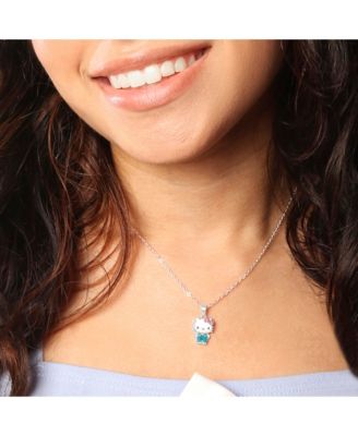 Sanrio Flash Yellow Gold Plated Enamel and Pink Crystal Pendant - 18" Chain