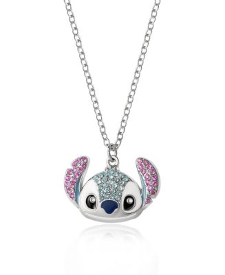 Disney Lilo and Stitch Fashion Stitch Pave Pendant Necklace, 16+3