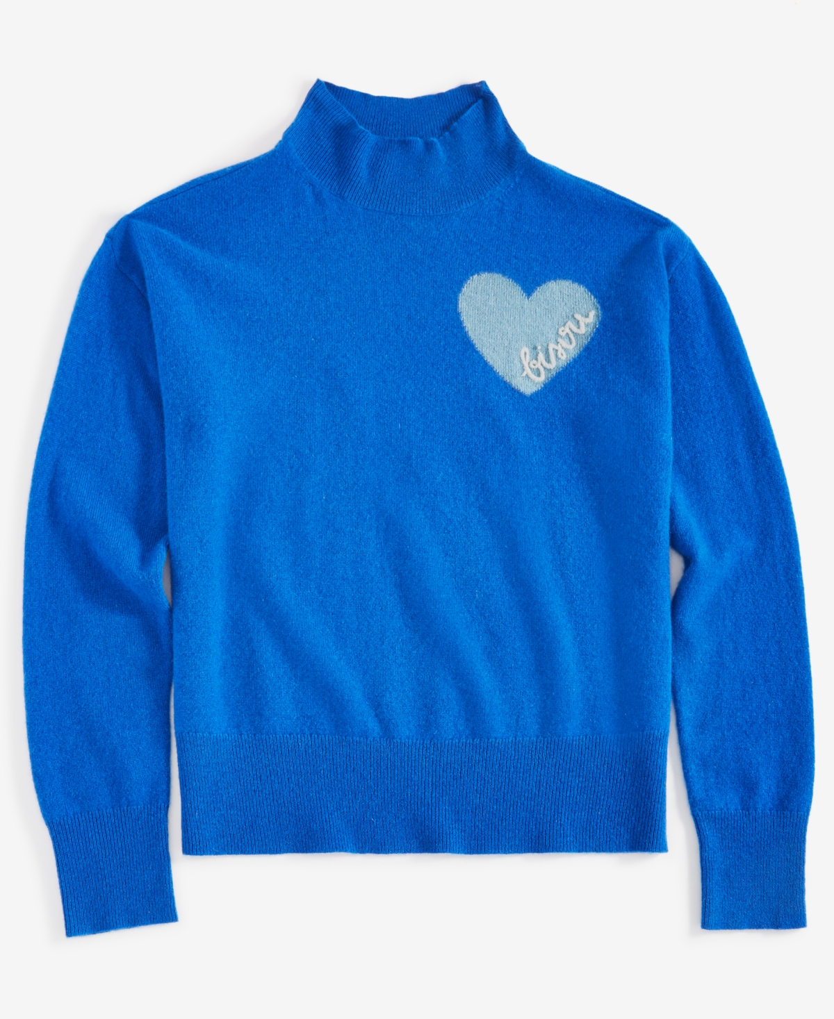 Charter Club Women's Petite Cashmere Bisou Mock Neck Sweater, Created For Macy's In Bright Marine Combo