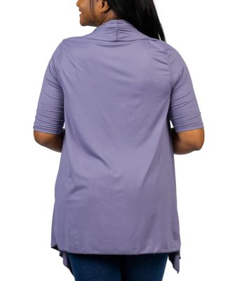 Plus Size Elbow Length Open Front Cardigan Sweater