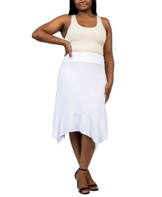 Plus Size Elastic Waist Handkerchief Skirt