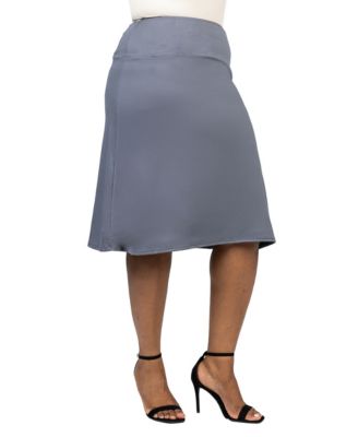 Plus Size A Line Elastic Waist Skirt