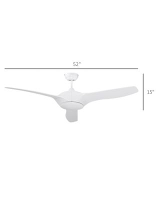 52" Reversible Ceiling Fan with LED Light for Bedroom,