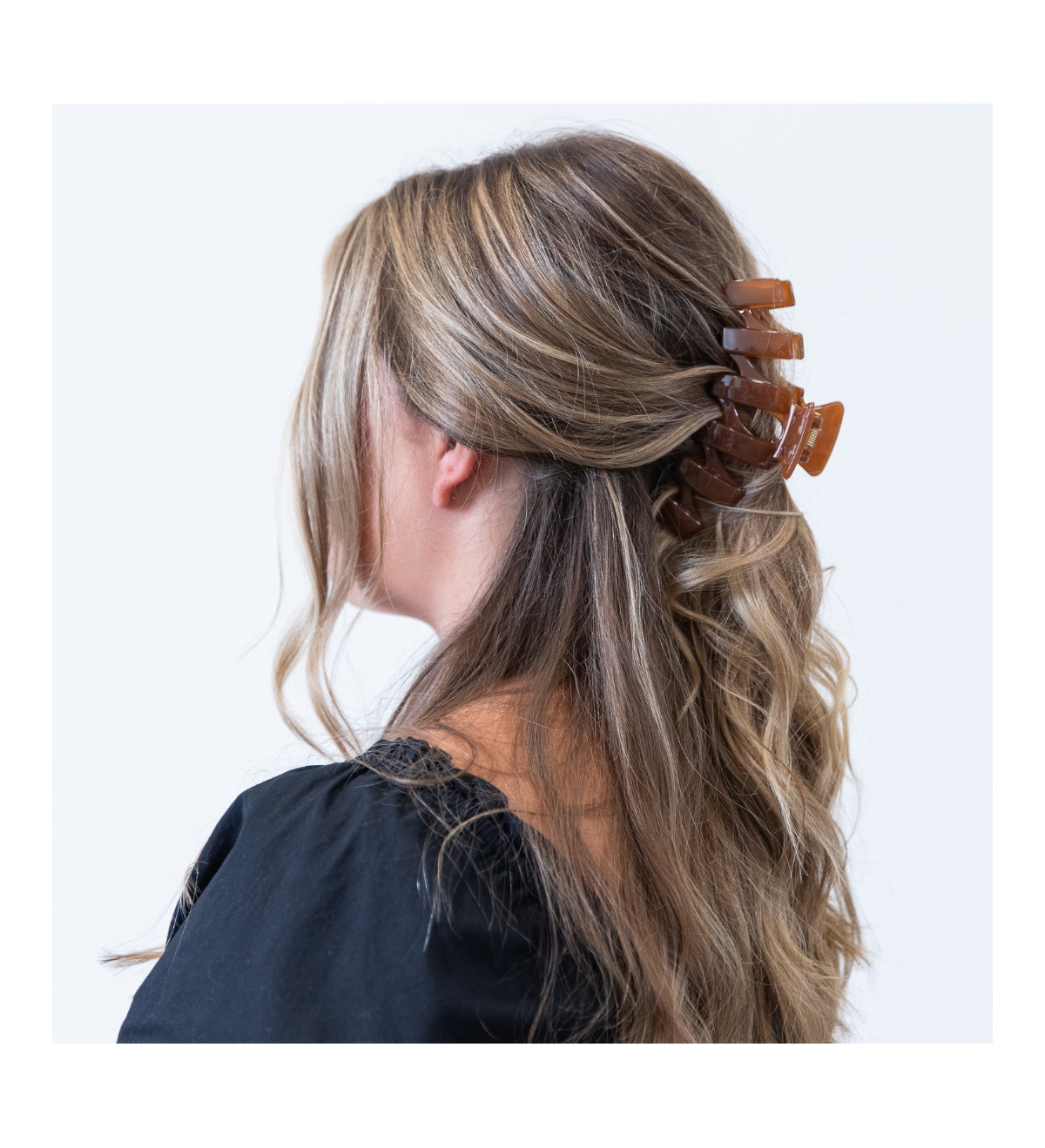 Headbands of Hope Women s Bendable Zig Zag Claw Clip -- Rust