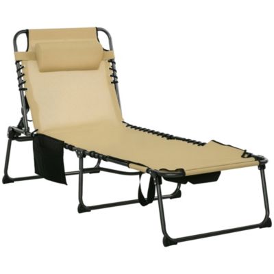 1-Piece Folding Chaise Lounge, Reclining ning Chair,