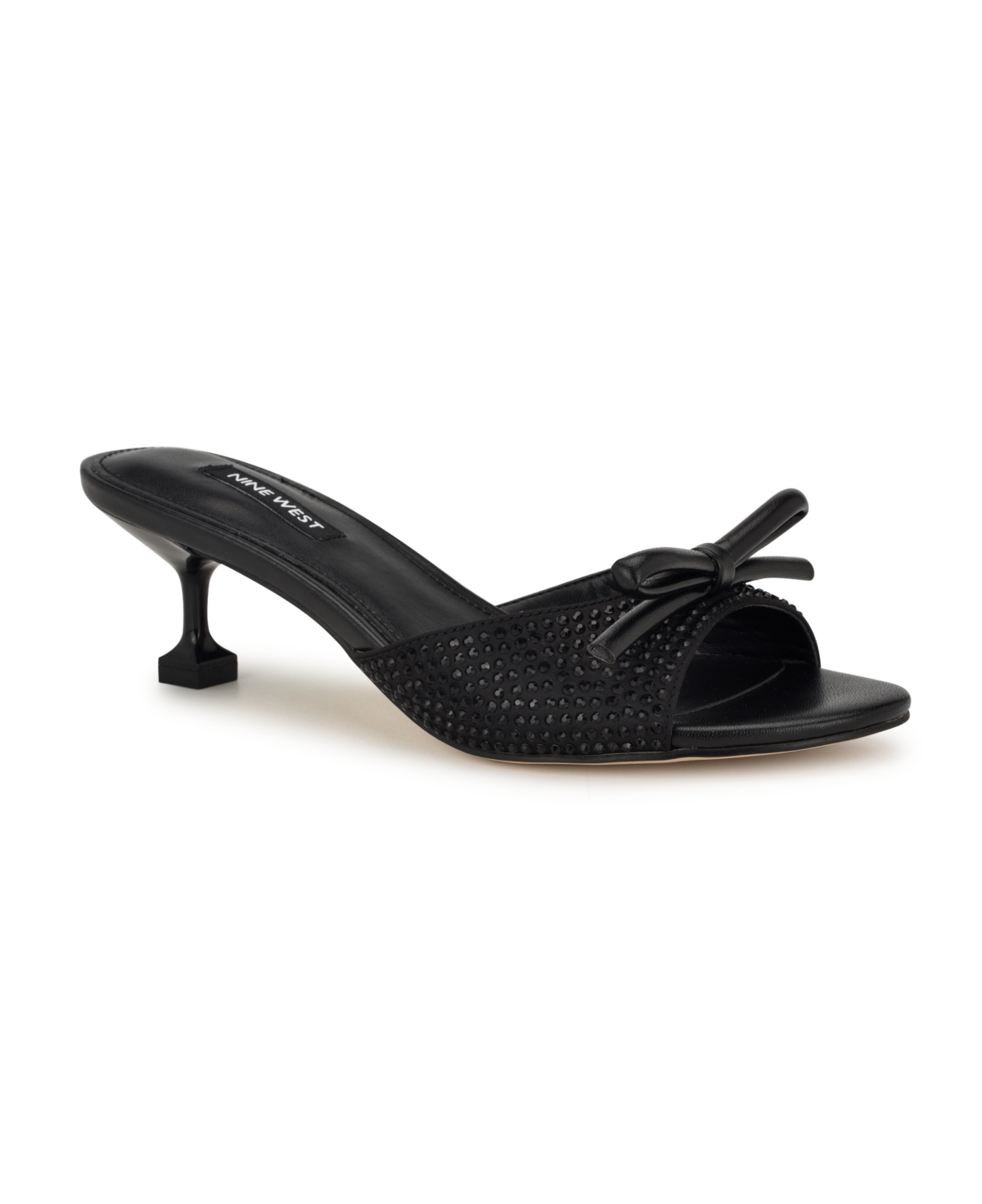 Women's Delly Tapered Heel Slip-on Dress Sandals - Silver Satin