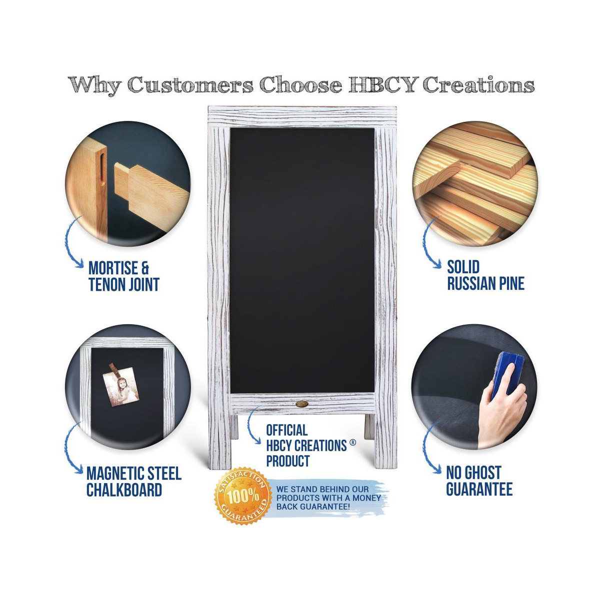 Hbcy Creations Magnetic A-Frame Chalkboard Deluxe Set / Outdoor Sidewalk Chalkboard Sign / Large X