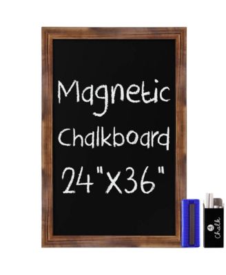 Wall Mounted Magnetic Chalkboard with Wooden Frame