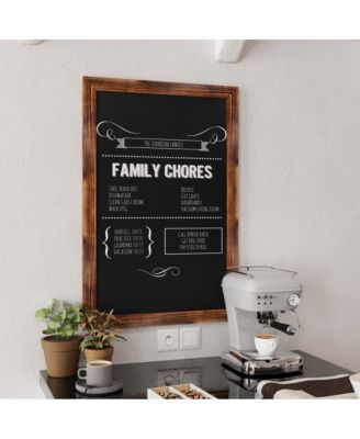 Wall Mounted Magnetic Chalkboard with Wooden Frame