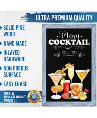 Wall Mounted Magnetic Chalkboard with Wooden Frame