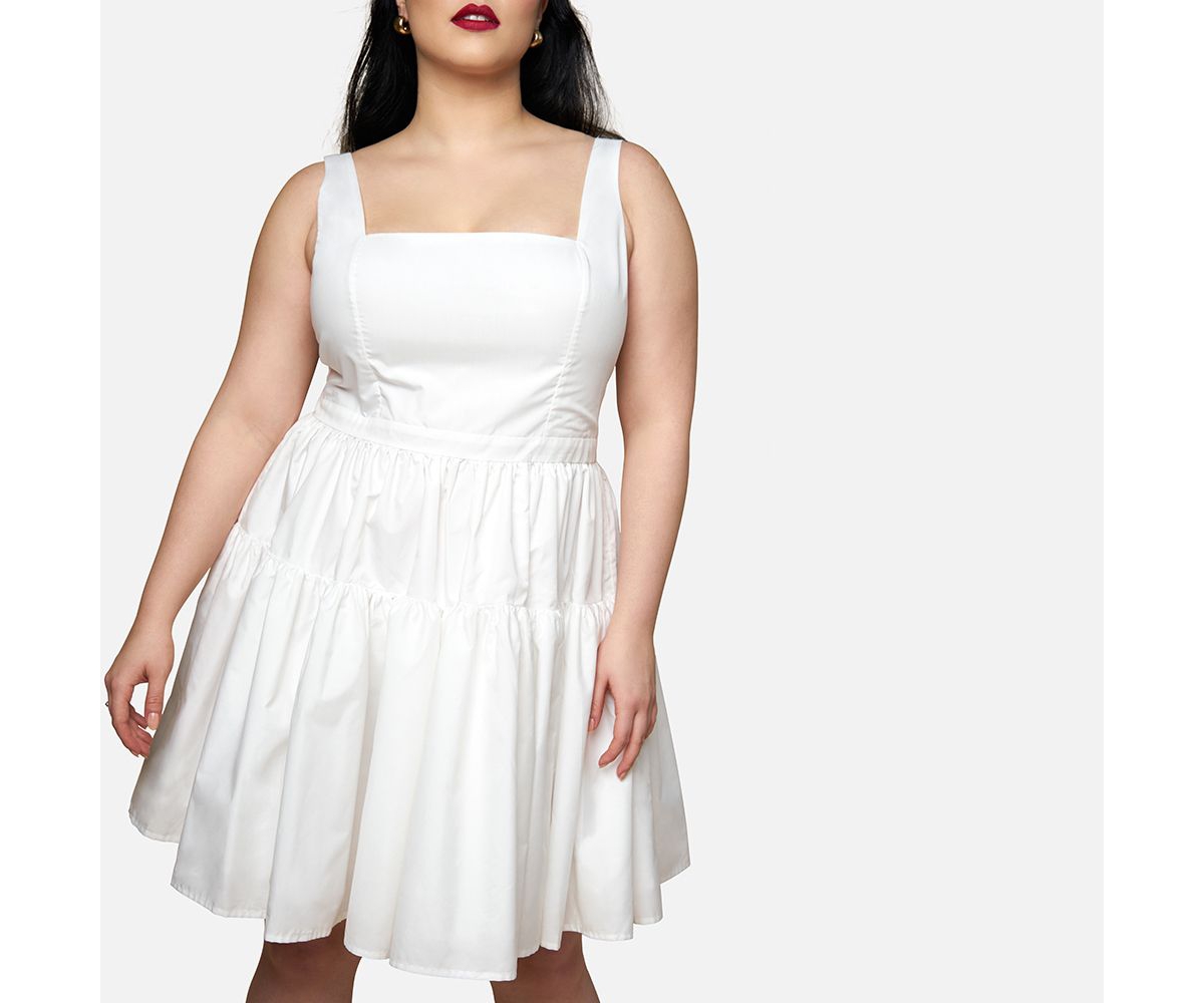 Rebdolls Plus Size Peony Corset Mini Skater Dress