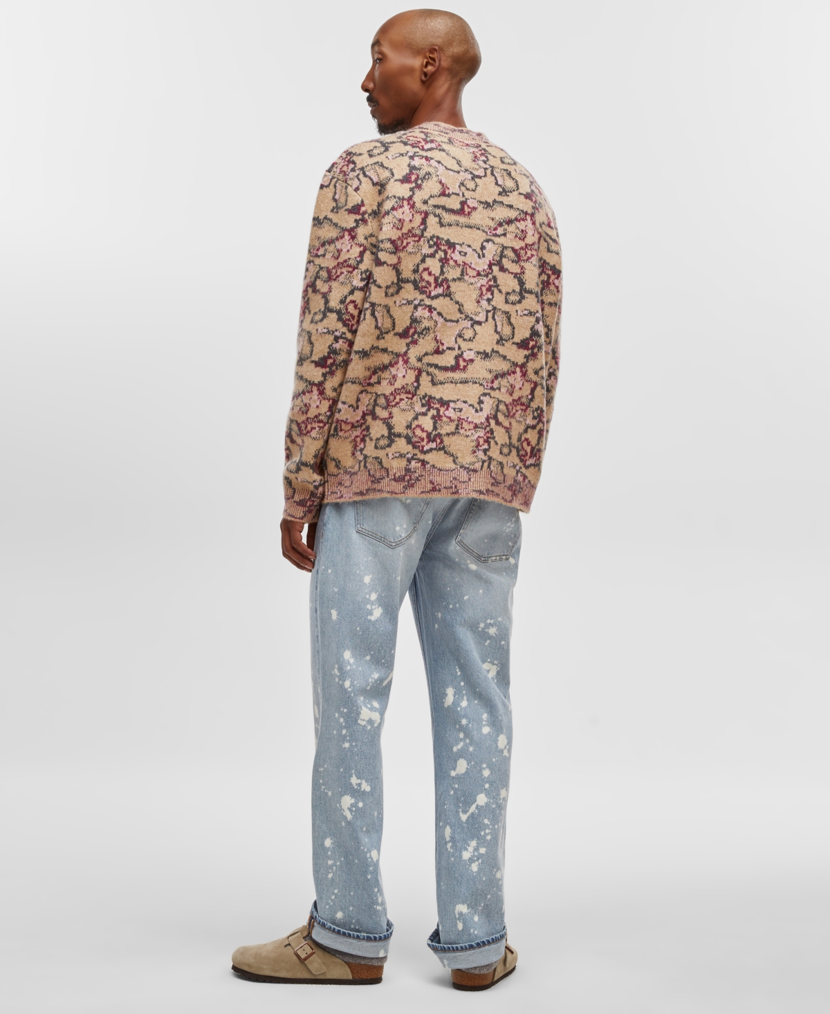 Mode of One Men's Relaxed-Fit Abstract Jacquard Cardigan, Created for Macy's