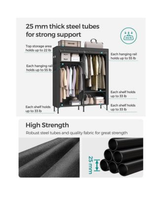 Portable Closet, Fabric Wardrobe Closet, Clothes Organizer With Hanging Rails