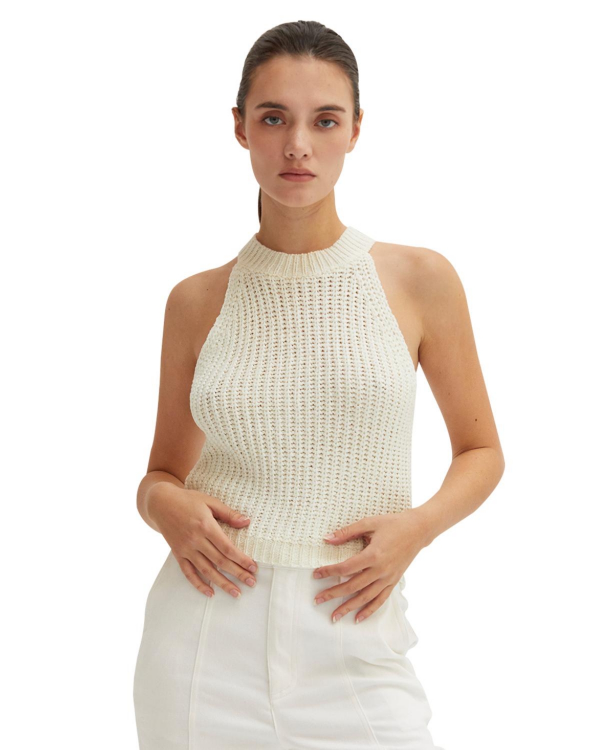 Women's Audrey Chunky Halter Top - White