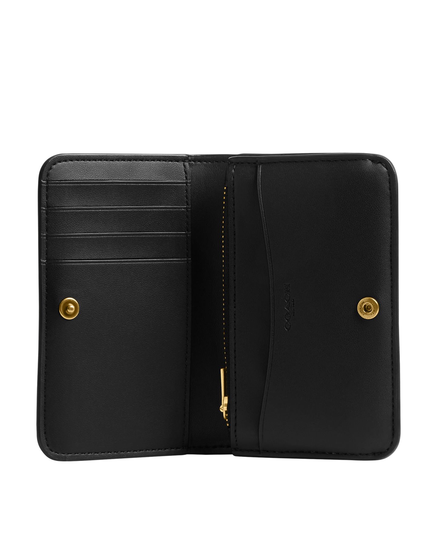 Женский кошелёк COACH Essential Slim Leather Card Case, цвет: Латунный / Чёрный — фото 3