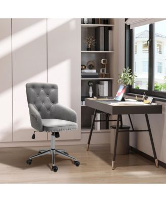 Home Office Desk Chair with Nailhead Trim & Button Tufted Back Design