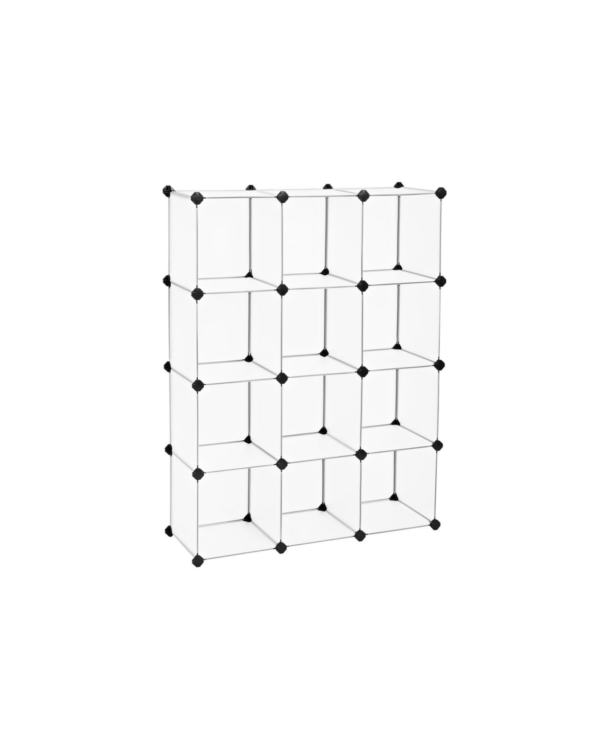 Slickblue 12-cube Storage Organizer, Interlocking Plastic Cubes With Divider Design
