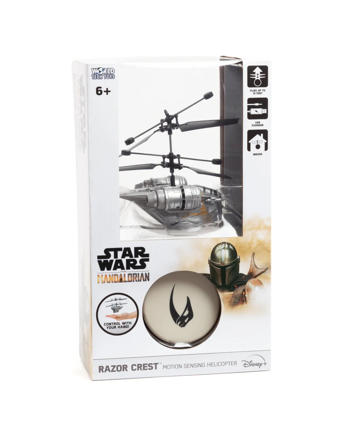 World Tech Toys Star Wars The Mandalorian Razor Crest Sculpted Head Ufo Helicopter In Multi
