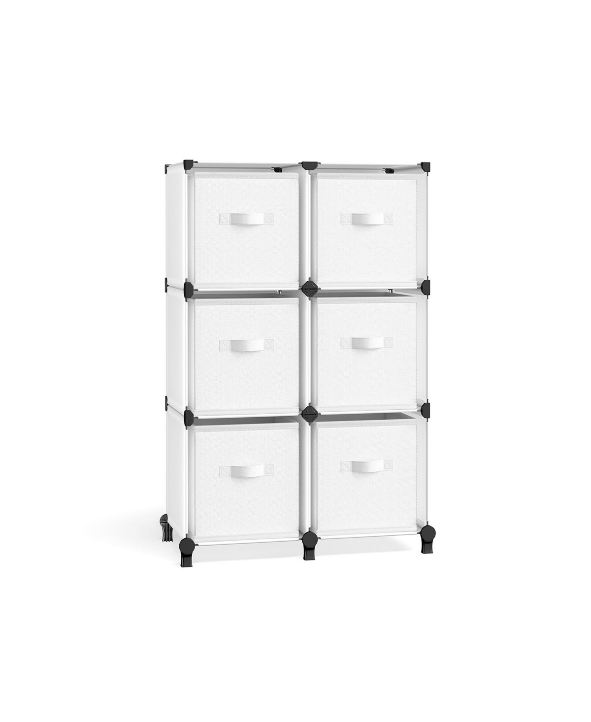 Slickblue Cube Storage Organizer with Storage Boxes, Customizable Shape, Bedroom, Living Room-6 Cubes