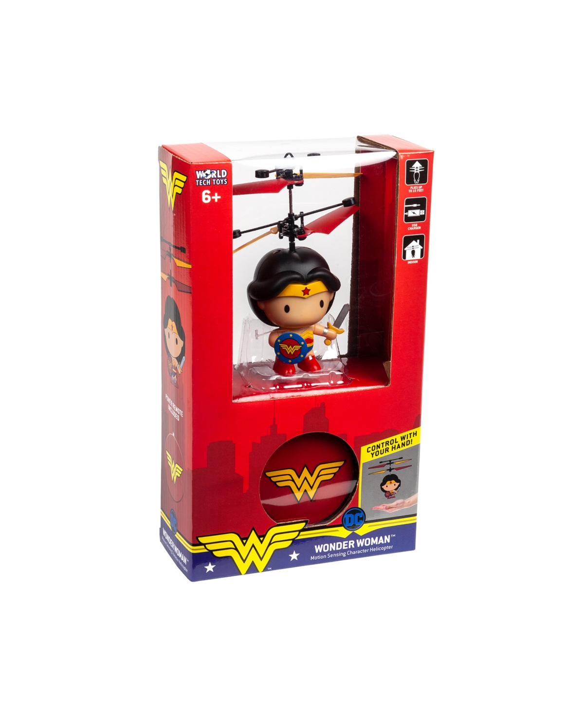 World Tech Toys Dc Wonder Woman 3.5 Inch Flying Character Ufo Helicopter In Multi