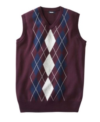 KingSize Big Tall V Neck Argyle Sweater Vest Macy s