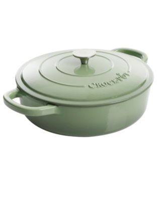 Artisan 5 Quart Cast Iron Braiser Everyday Pan With Borasilicate Lid - Red