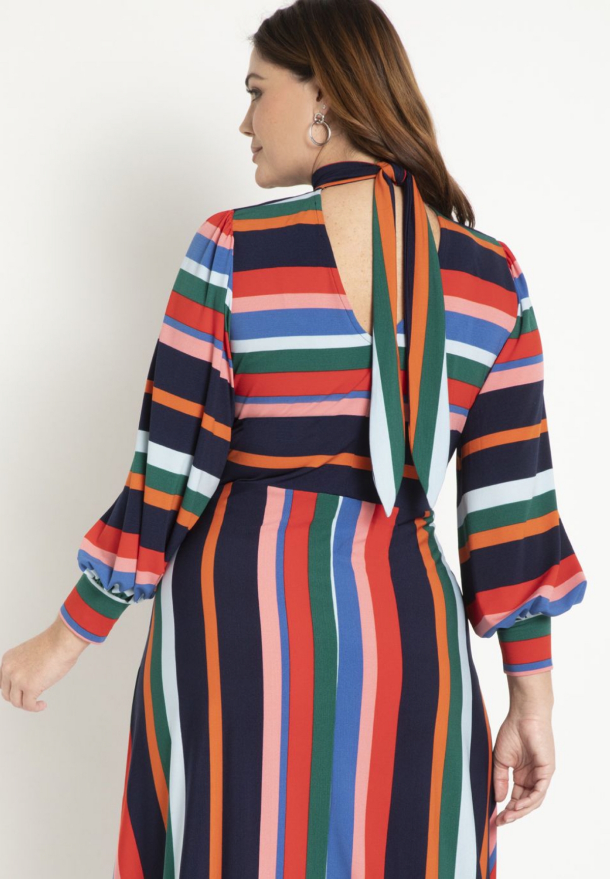Eloquii Women's A-Line Dress With Puff Sleeves