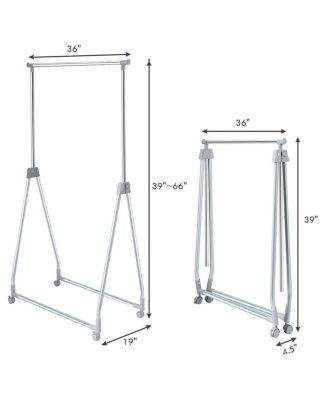 Extendable Foldable Heavy Duty Clothing Rack with Hanging Rod