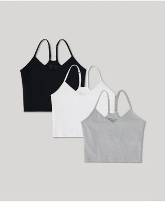 Women's Organic Cotton Everyday Shelf Bra Cropped Camisole 3-Pack