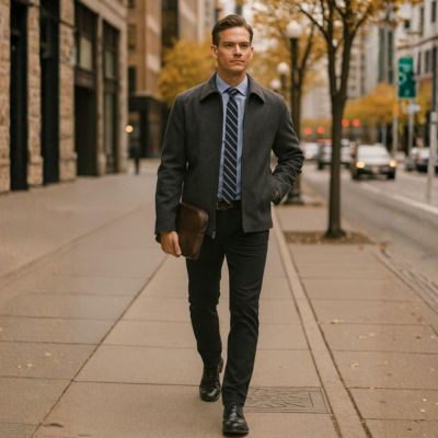 Men's Grant 28" Open Bottom Jacket Wool Blend JD Bomber Zippered Jacket