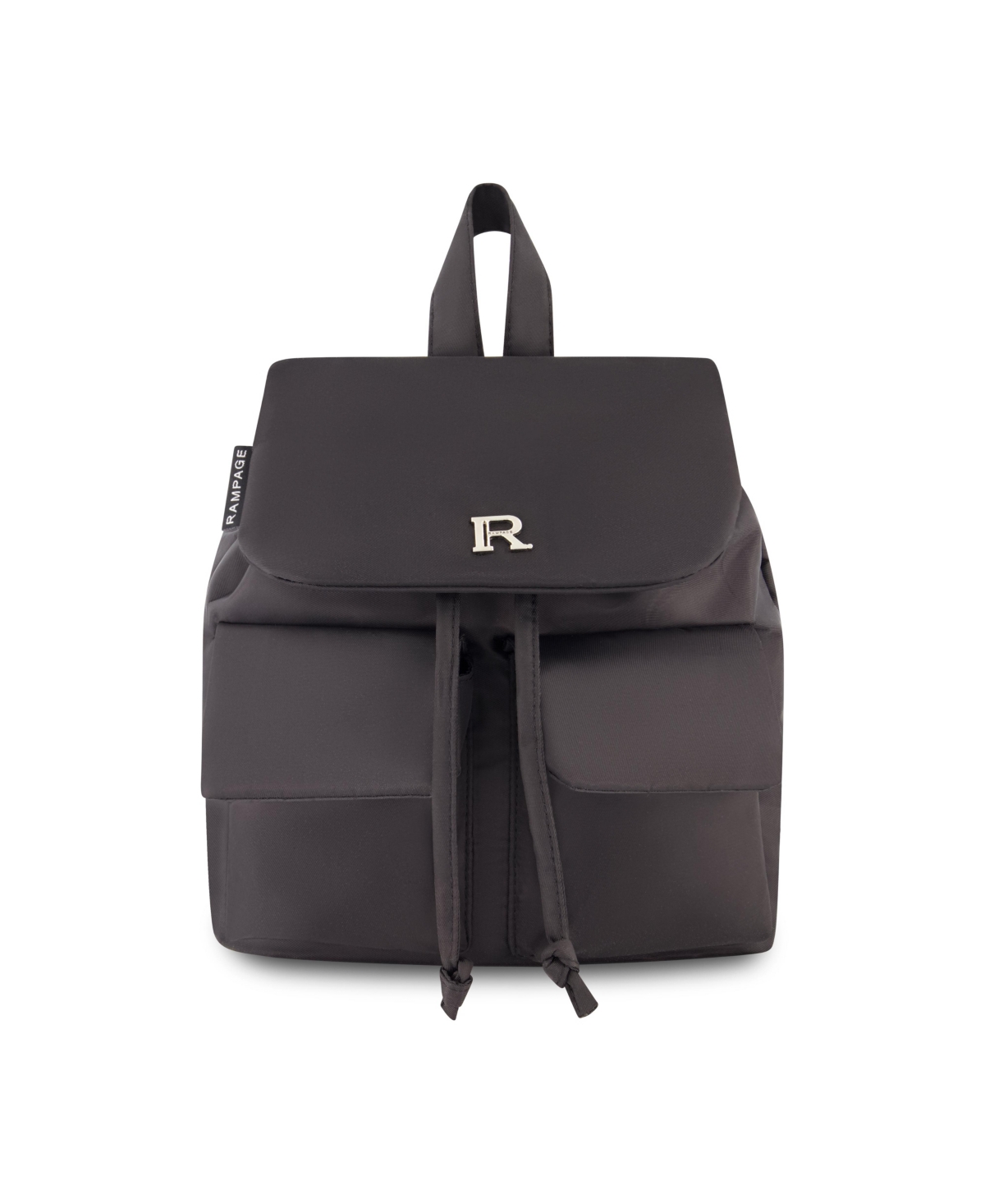 Women's Sporty Mini Drawstring Flap Backpack, School Bag, Swim Bag, Gym Bag or Casual Daily Bag - Mini Flap Backpack - Black