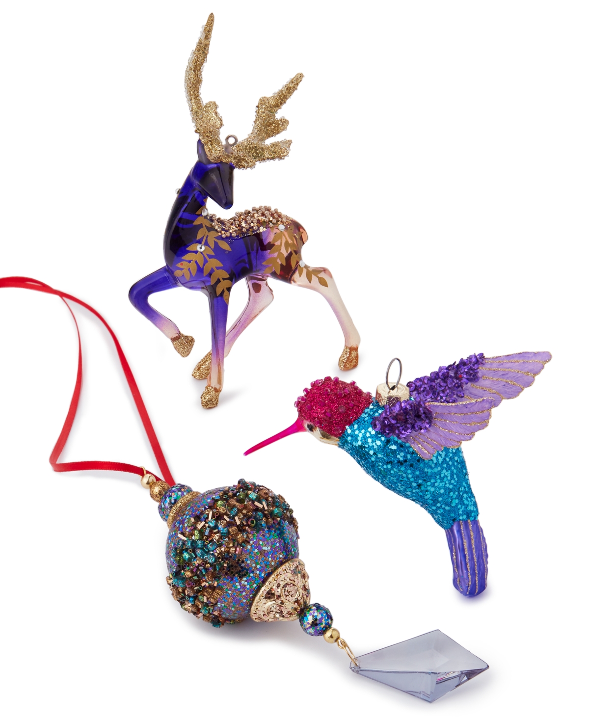 Holiday Lane Jewel Tones Decorated Blue & Purple Ornament, Exclusively at Macy's