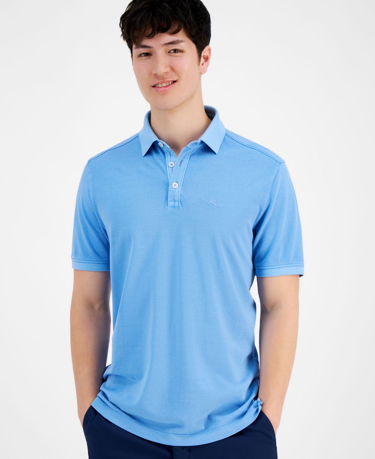 Tommy Bahama Men's Solid Cotton Short-sleeve Lookout Polo Shirt In Blue