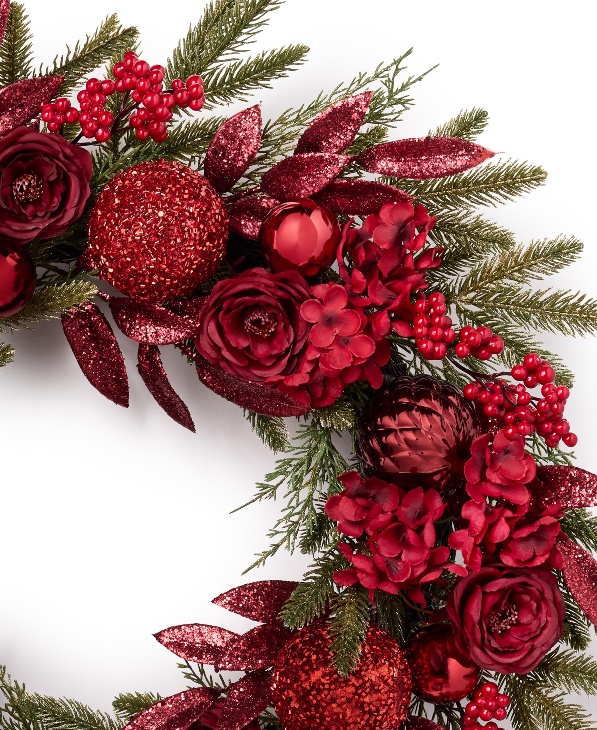 Holiday Lane Royal Holiday Red and Green Wreath, Created for Macy's