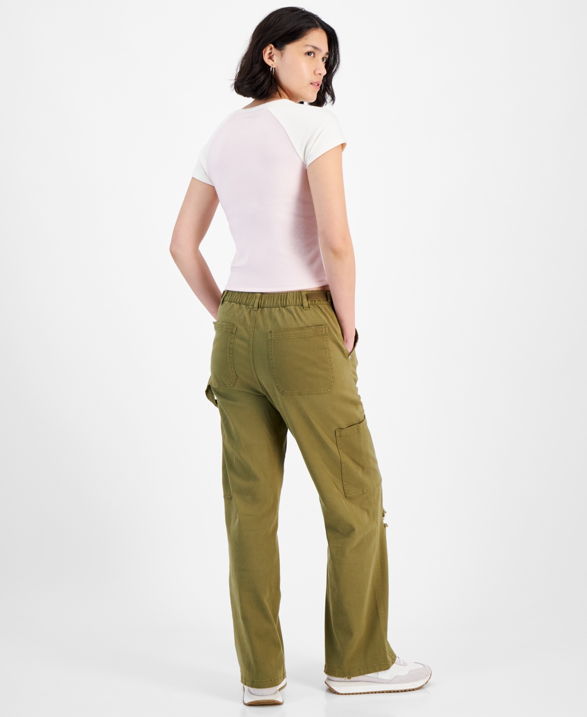 Hippie Rose Juniors' Short-Sleeve Baseball T-Shirt -White