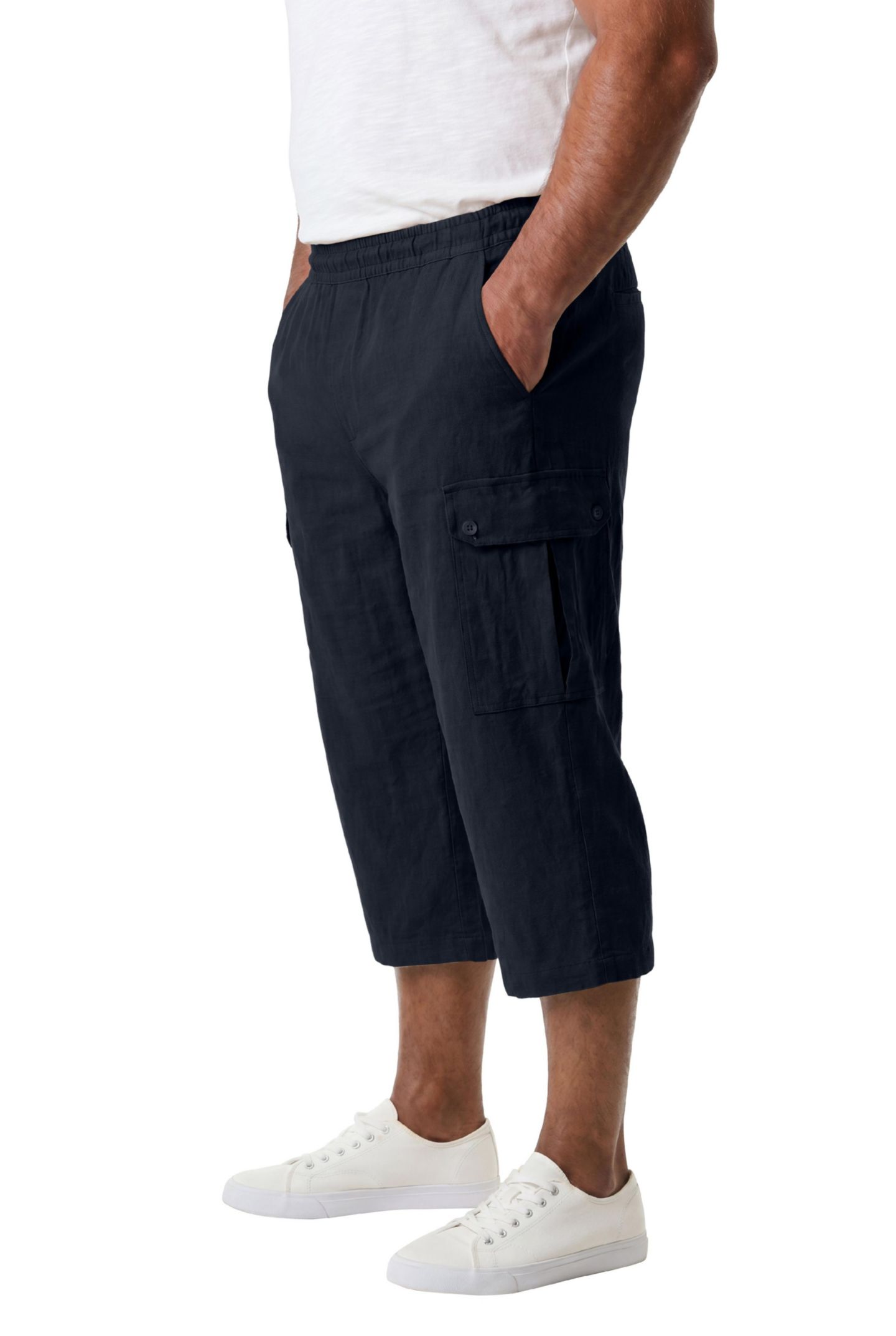 Мужские шорты KingSize Tall Gauze Cargo Judo, цвет: Чёрный — фото 3