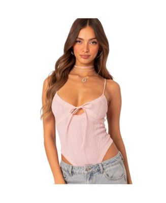 トップス LACE KNIT CUT OUT BODYSUIT Edikted Women's Lacey Knit Cut Out Bodysuit - Macy's