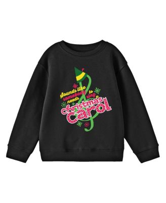 Boys "Sounds Like Somebody Needs to Sing a Christmas Carol" Youth Black Crew Neck Sweatshirt