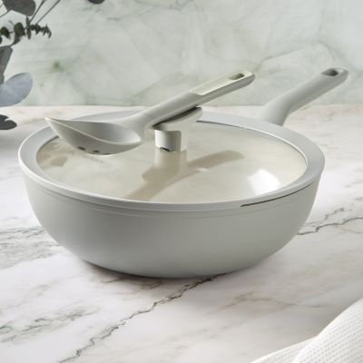 Balance Non-stick Ceramic Wok Pan 11", 4.4qt. With Glass Lid, Recycled Aluminum